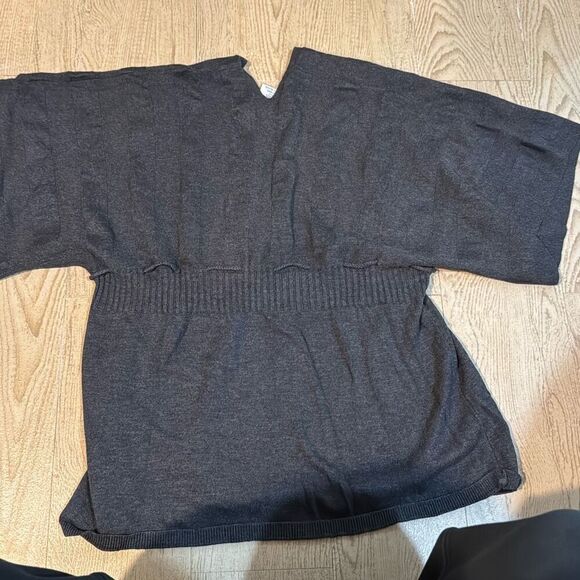 Max studio gray cotton blend babydoll short/ blouse size small - Picture 6 of 6